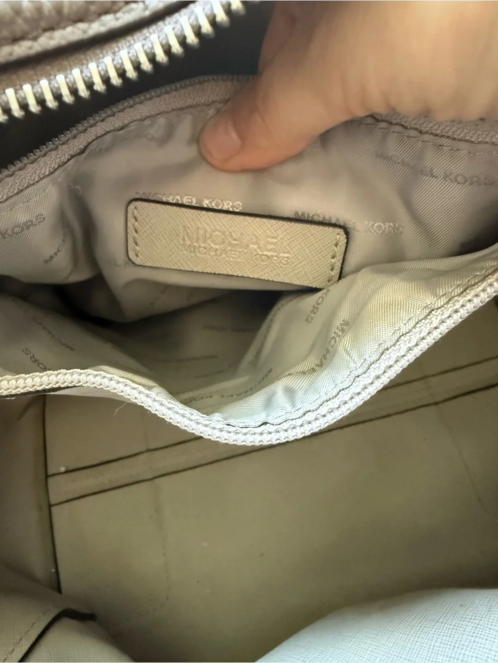 Michael Kors Gray Pebbled Leather Top-Handle Tote